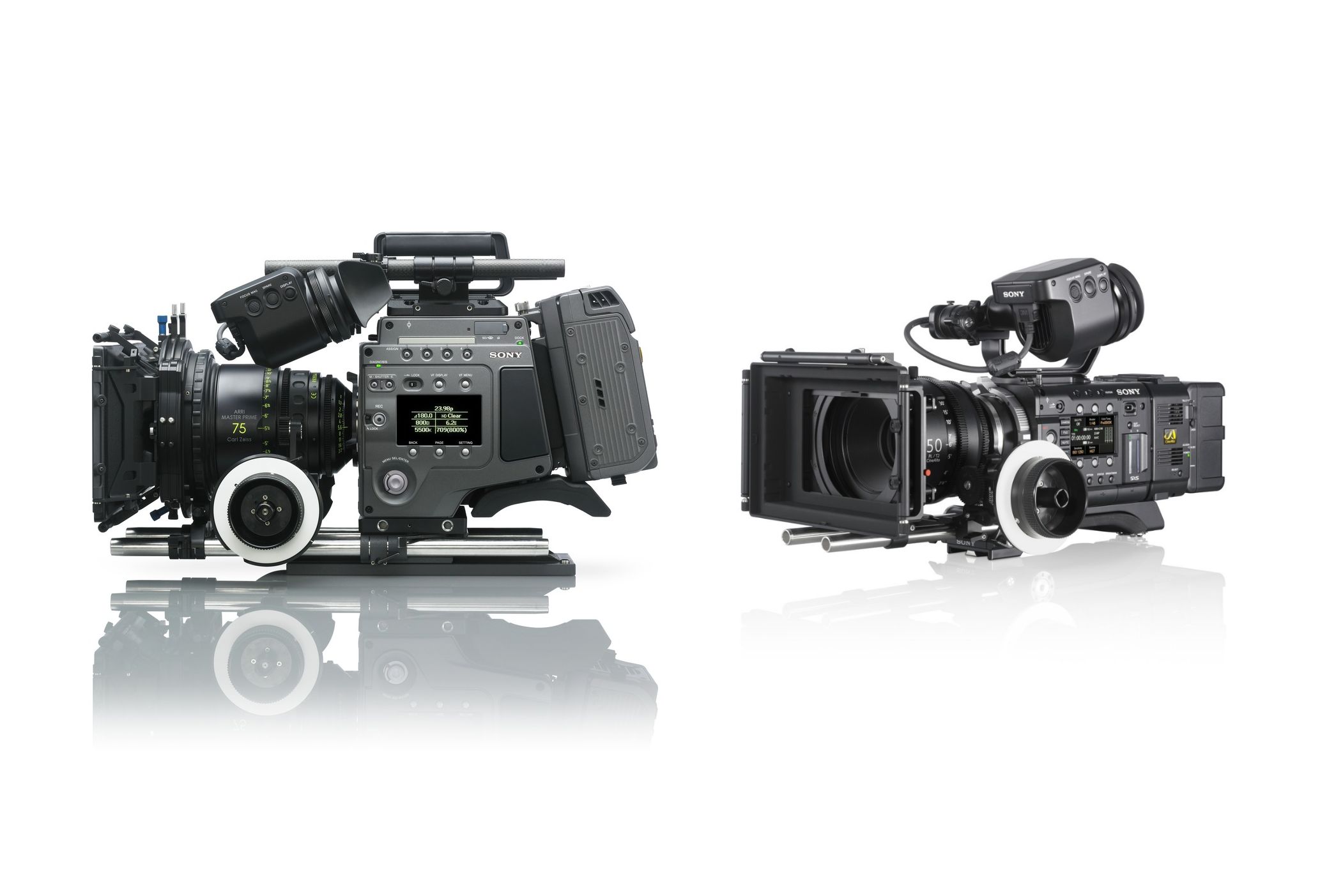 F65RS(左)、PMW-F55(右)