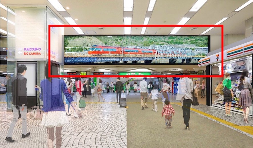 新宿駅デジタルウォール (赤枠線内 イメージ)